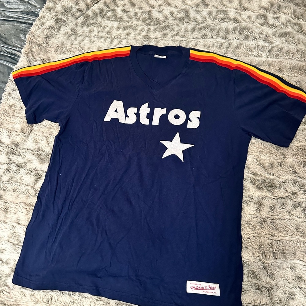 Mitchell and Ness Astros throwback Shirt